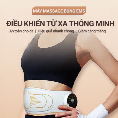 Đai [Máy] Massage Bụng Rung Lắc Hồng Ngoại Nhật Bản - Pin sạc - Chính Hãng Màu trắng - Giảm eo hiệu quả ,thon gọn cơ thể