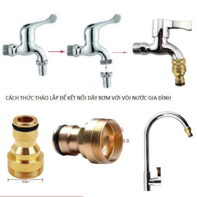  Bộ dây vòi xịt nước rửa xe, tưới cây . tăng áp 3 lần, loại 7m,10m 206701 đầu đồng,cút đồng,+tặng mở chai