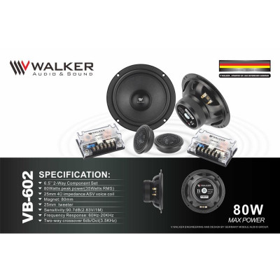 Loa Cánh Walker VB-602 Đẳng cấp Loa Đức âm Treble Cao Độ xe chuyên dụng gắn cho xe hơi Honda Toyota, hyundai