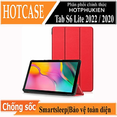 Case bao da chống sốc cho Samsung Galaxy Tab S6 Lite 2022 / 2020 10.4 inch (SM - P615 / P610) hiệu HOTCASE thiết kế siêu mỏng hỗ trợ Smartsleep, gập nhiều tư thế, mặt da siêu mịn - hàng nhập khẩu