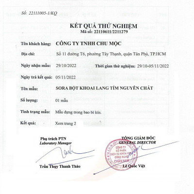 Sora Bột khoai lang tím cao cấp nguyên chất (chiết lẻ từ pack 25kg)