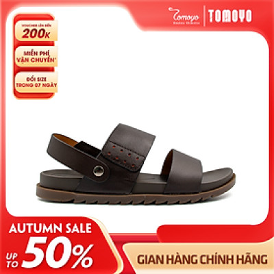 Sandal Tomoyo Da Bò Thật Đế Rãnh Chống Trượt TMS302