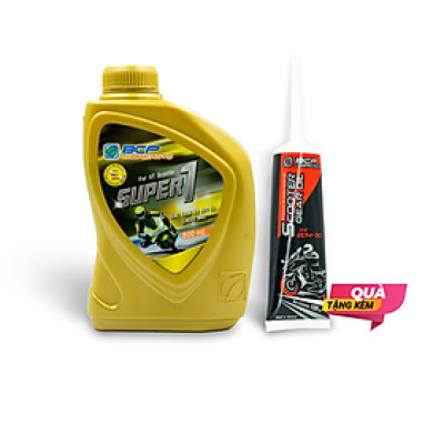 Combo Nhớt Xe Tay Ga BCP 10W40 Chai 800ML + Nhớt Hộp Số Xe Ga BCP 80W90 GL5 120mL Nhập Khẩu Thái Lan