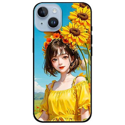 Ốp lưng dành cho Iphone 15 - 15 Plus - 15 Pro - 15 Pro Max - Cô Gái Áo Vàng Hoa HD - Hàng Chính Hãng