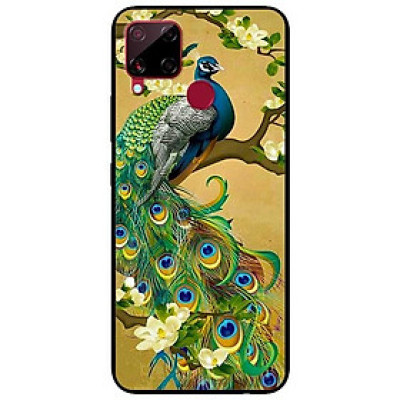 Ốp lưng dành cho Realme C15 mẫu Công Xanh Hoa Trắng