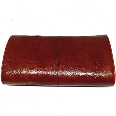 Túi đeo da đà điểu Huy Hoàng da chân màu nâu đỏ HT6417