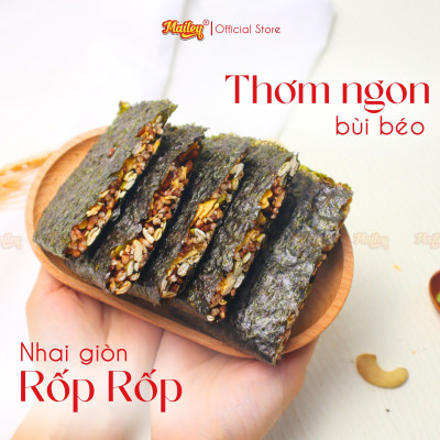 [COMBO 2 TÚI 500G] Rong biển kẹp hạt dinh dưỡng Mailey - hỗ trợ ăn kiêng giảm cân, bánh ngũ cốc dinh dưỡng