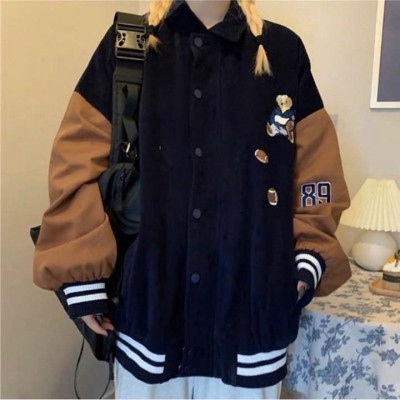 ÁO KHOÁC KAKI NHUNG GÂN Thêu Gấu 89 (M1540 - Kèm Ảnh Thật)