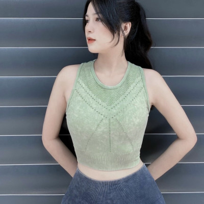 Áo Bra Tập Gym Yoga Gân Vải Dệt Kim Cao Cấp.