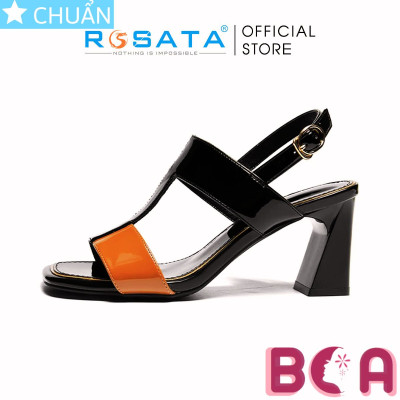 Sandal nữ phối màu 7 phân RO662 ROSATA tại BCASHOP thanh lịch và thời trang với thiết kế độc đáo và thoải mái