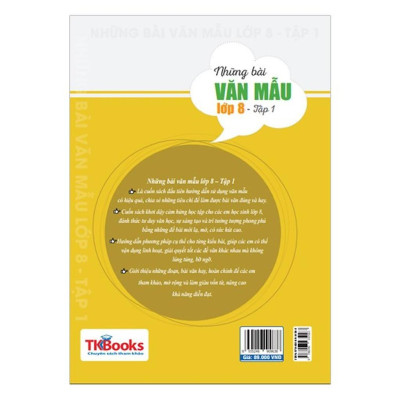 Sách - Những Bài Văn Mẫu Lớp 8 - Tập 1 - MCBooks