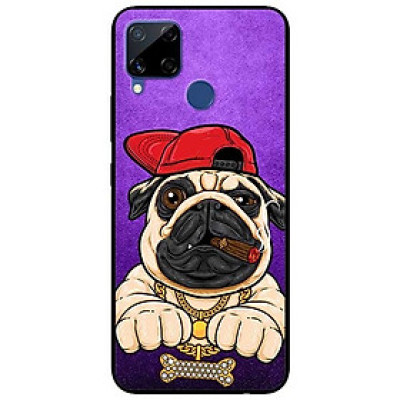 Ốp lưng dành cho Realme C15 mẫu Pulldog Hiphop Nền Tím