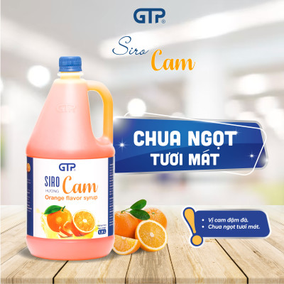 Siro cam GTP - Chuyên dùng pha chế: Trà sữa, Trà trái cây, Cocktail, Mocktail…