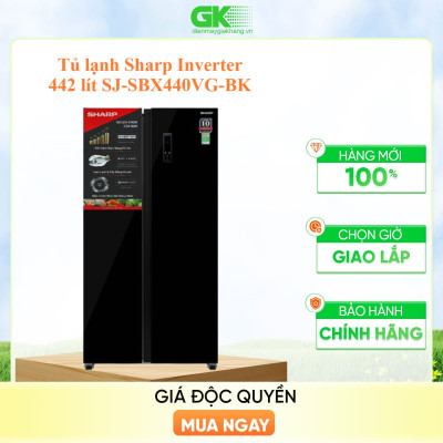 Tủ Lạnh Sharp 442 Lít SJ-SBX440VG-BK Inverter - Hàng Chính Hãng (Chỉ giao HCM)