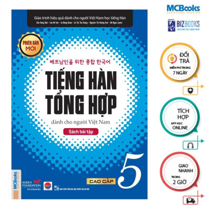 Sách - Tiếng Hàn Tổng Hợp Dành Cho Người Việt Nam Cao Cấp 5  - Sách Bài Học + Bài Tập - Bản Trắng Đen - MCBooks
