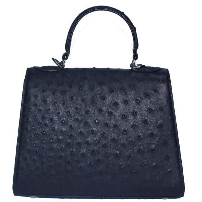 Túi hộp đeo chéo nữ Huy Hoàng da đà điểu màu đen HC6457