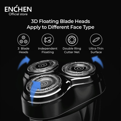 Máy Cạo Râu Enchen BlackStone3 hệ thống thông minh ESM cạo râu khô và ướt - Hàng chính hãng