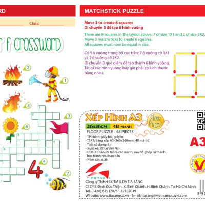 Xếp hình Tia Sáng Hươu Cao Cổ Dễ Thương  (48 Mảnh Ghép) - Tặng kèm câu đố mặt sau cho bé