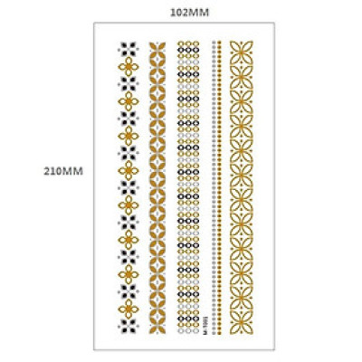 (Chọn mẫu) Hình xăm dán ánh kim, miếng dán xăm nhũ tạm thời henna tatoo vòng tay, băng tay Legaxi