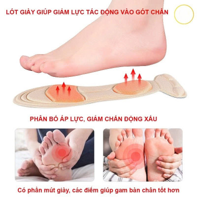 Miếng Lót Giảm Size Cho Giày Bị Rộng Cao Cấp MÀU ĐEN 2 Miếng Lót Giày Cao Gót Mũi Tròn Giúp Giảm Size Vải Thoáng Khí Và Êm Chân 2 Cặp