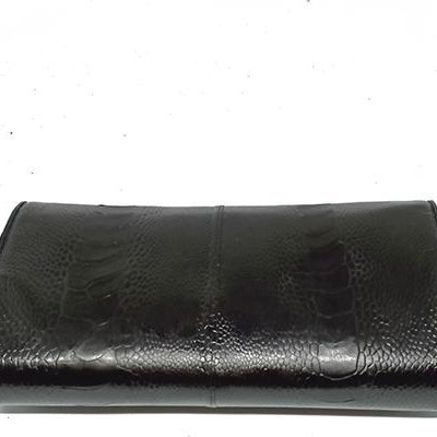 Túi đeo da đà điểu Huy Hoàng da chân màu đen HT6414