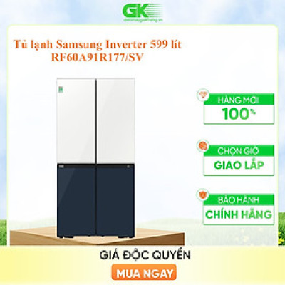[Hàng chính hãng] Tủ lạnh BESPOKE Multidoor Samsung 599L Trắng/Xanh Navy (RF60A91R177)