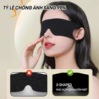 Che Mắt Ngủ, Mặt Nạ Ngủ Nam Nữ - Nhỏ Gọn, Thoáng Khí và Mềm Mại, Tiện Dụng Ngủ Trưa Văn Phòng, Trên Xe Ôtô - TakyHome 5140 