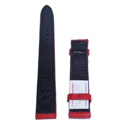 HT8454 - Dây đồng hồ Huy Hoàng da đà điểu da bụng size 12,14 màu đỏ