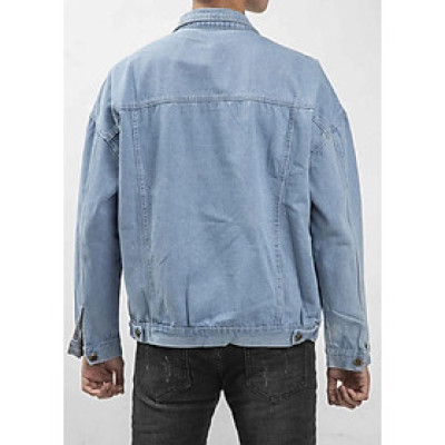 Áo jean trơn thời trang unisex, khoác jeans dệt phù hợp với mọi lứa tuổi