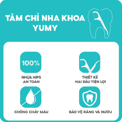 Tăm chỉ YUMY Cao Cấp, Tăm chỉ nha khoa hộp chữ nhật (TC02-130) 50 cái/ Hộp