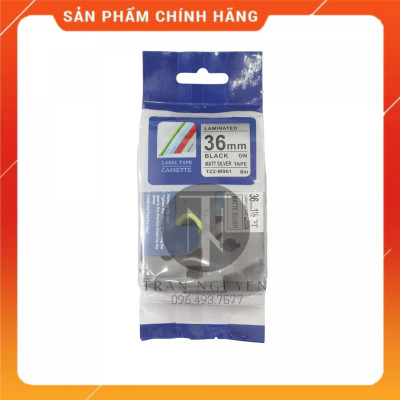 [Combo 5 hộp] Nhãn In đa lớp Tz2-m961 - Đen nền bạc 36mm x 8m - Hàng nhập khẩu