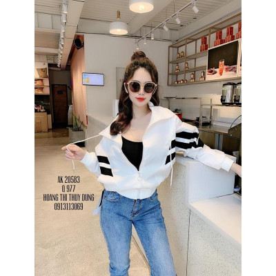  Áo khoác dù nữ 2 lớp cánh dơi sọc phối nón xitin - M193 + M193