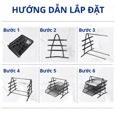 Khay Tài Liệu 3 Ngăn Để Bàn Khay Đựng Hồ Sơ Giấy Tờ Văn Phòng Học Sinh Bằng Kim Loại Có Thể Tháo Rời