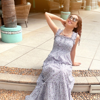 Đầm Maxi Hoa Violet DRE161 Thời trang thết kế Hity