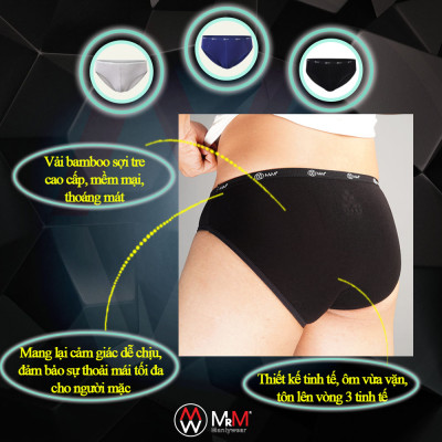 Combo 3 Quần Sịp Nam Quần Lót Nam Sợi Tre Mềm Mịn Siêu Thoáng Mát, Co Giãn 4 Chiều  Cạp Nhỏ MRM FASHION