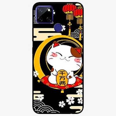 Ốp lưng dành cho Realme C12 mẫu Mèo Nền Đen