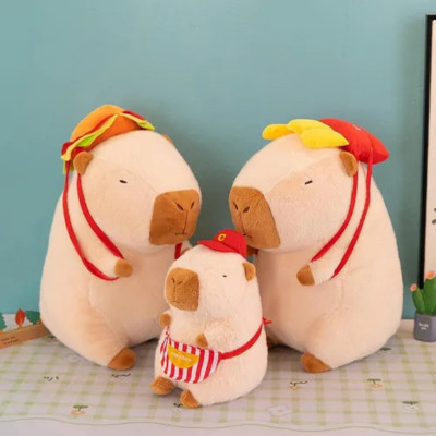 Gấu Bông Capybara Đeo Túi Đồ Ăn Dễ Thương Value Toys 30cm Cho Bé - Mẫu ngẫu nhiên