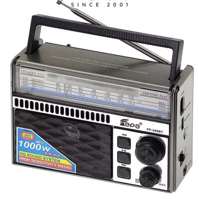 Đài radio 310BT Chất Lượng Tốt Am/Fm/Sw Đa Chức Năng Radio Với USB/Khe Cắm SD -kết nôi Bluetooth -tích hợp pin sạc-Hàng Chính Hãng