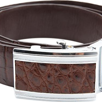 Thắt Lưng Nam Da Cá Sấu Nguyên Con Bụng Bản Lớn Huy Hoàng HT4750 - Nâu Đất