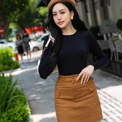 <BST Mới> Áo thun giữ nhiệt nữ dài tay cổ tròn Vicci vải Premium Cotton cao cấp co giãn, mềm mịn ôm dáng nhiều màu