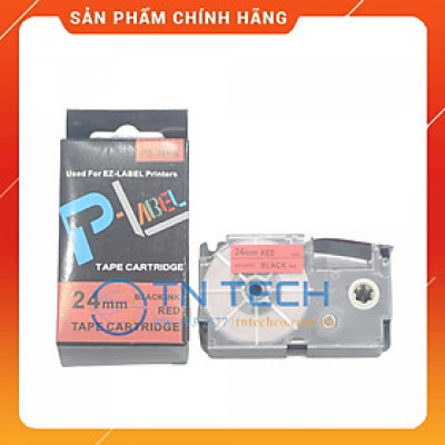 Nhãn in CASIO PT-24RD - Chữ đen nền đỏ 24MM x 8M - Dùng cho máy in nhãn CASIO [Hàng nhập khẩu]