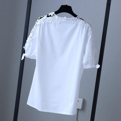 Áo kiểu nữ hở vai đính bông hoa đẹp đủ kích thước tới 70kg Ale06