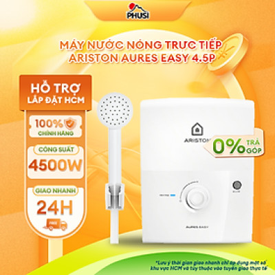 Máy nước nóng trực tiếp Ariston AURES EASY 4.5P - Hàng Chính Hãng