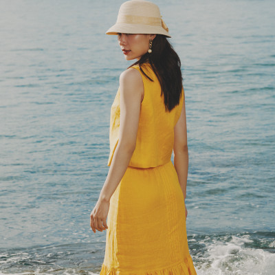 Áo Croptop Linen Tràng An TOP229 thời trang thiết kế Hity