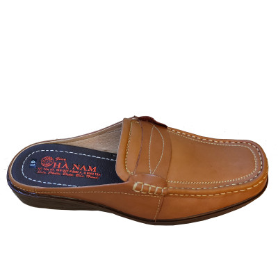 Dép bít mũi nam da bò thật đế cao su cao cấp GSB2050