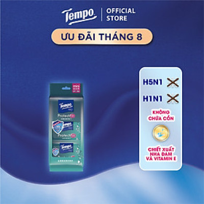 [LỐC 6 GÓI] Khăn ướt Mini Tempo Protect Ngăn Ngừa Vi Khuẩn cao cấp - Diệt khuẩn 99% - Thương hiệu Đức