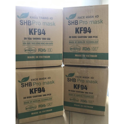 THÙNG 300 CÁI KHẨU TRANG NGƯỜI LỚN KF 94. KHẨU TRANG CÁ 4D KHÁNG KHUẨN ÔM SÁT