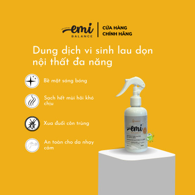 Dung dịch vi sinh lau dọn nội thất đa năng sả chanh 220ml