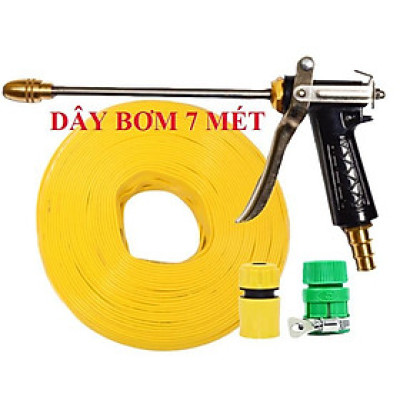 Bộ dây vòi xịt nước rửa xe, tưới cây . tăng áp 3 lần, loại 7m, 10m 206318 đầu đồng,cút,NỐI VÀNG+ tặng khăn phượt