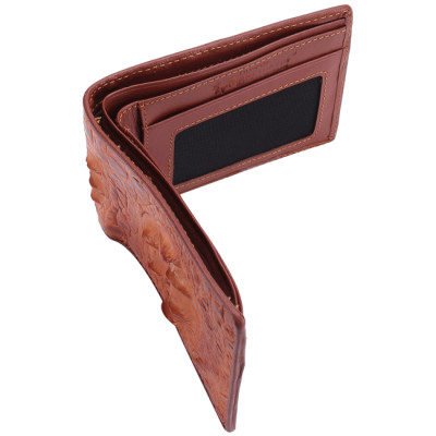 HJ2206 - Bóp nam Huy Hoàng da cá sấu nguyên con màu vàng